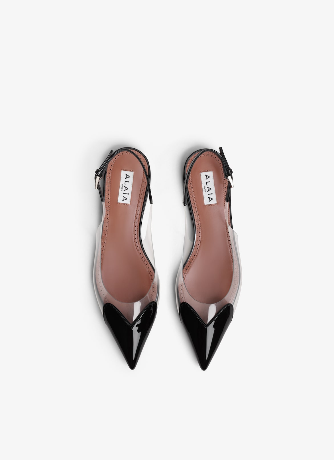 LE CŒUR FLAT SLINGBACKS IN PATENT CALFSKIN ALAÏA BLACK LE CŒUR FLAT SLINGBACKS IN PATENT CALFSKIN
